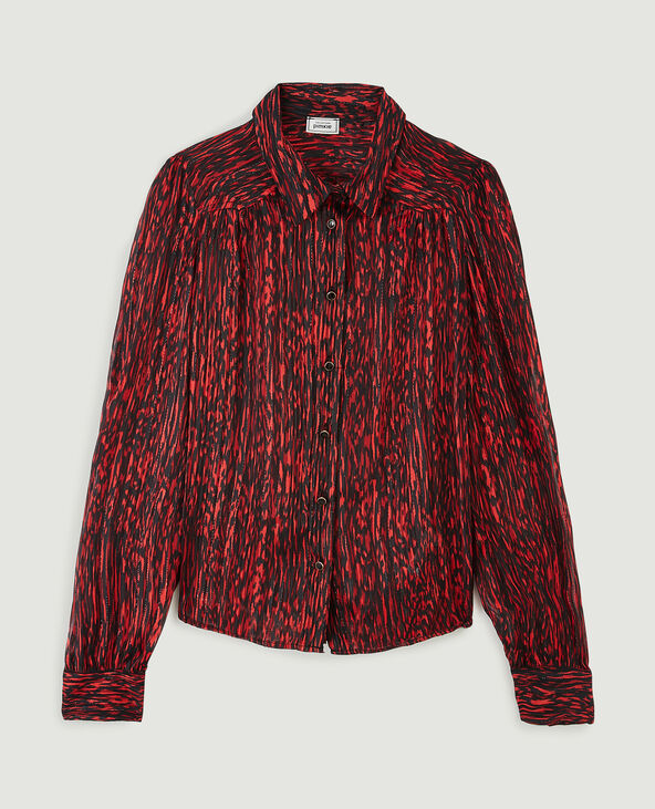 Chemise à fronces rouge - Pimkie