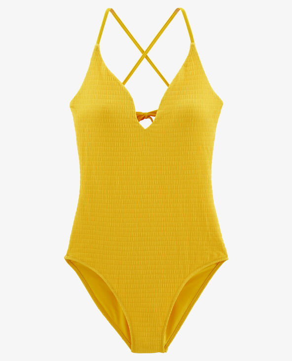 Maillot de bain une pièce à dos nu jaune - Pimkie