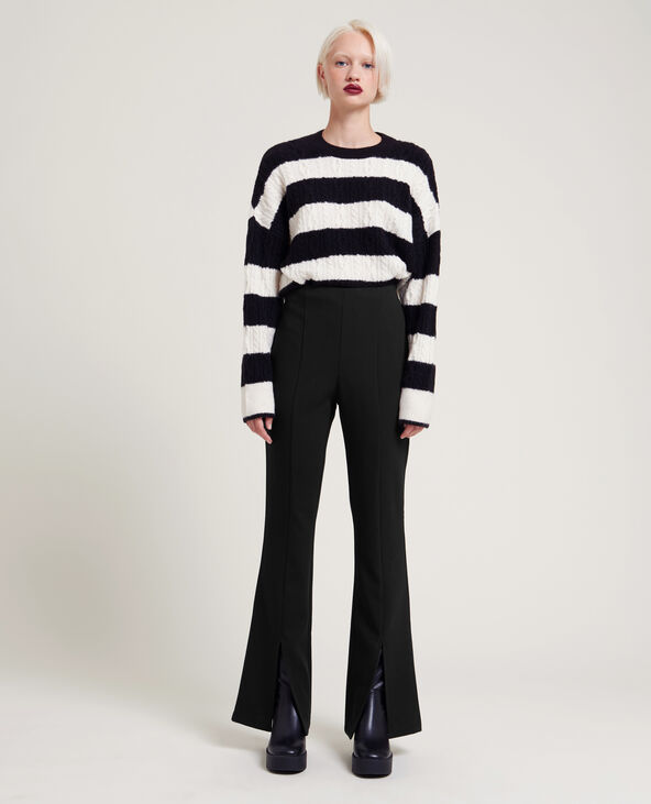 Pantalon flare taille haute fentes devant noir - Pimkie