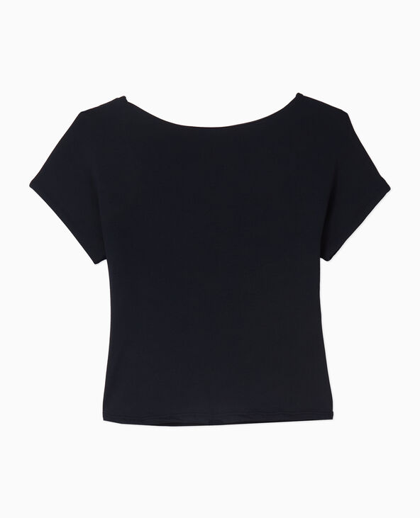 Top court dos ouvert noir - Pimkie