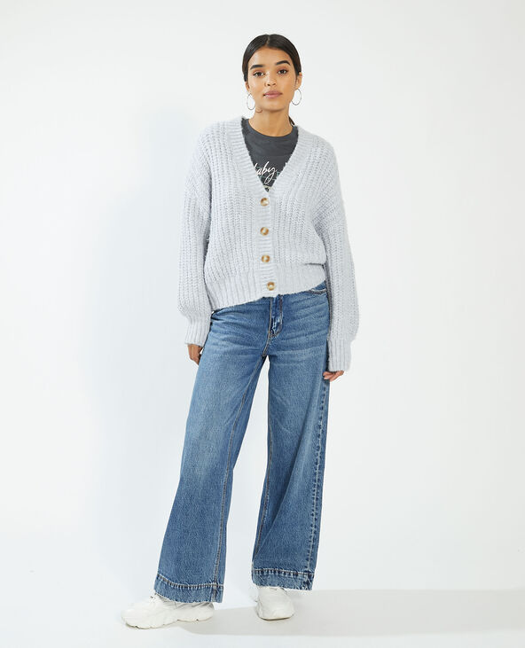 Gilet boutonné gris chiné - Pimkie