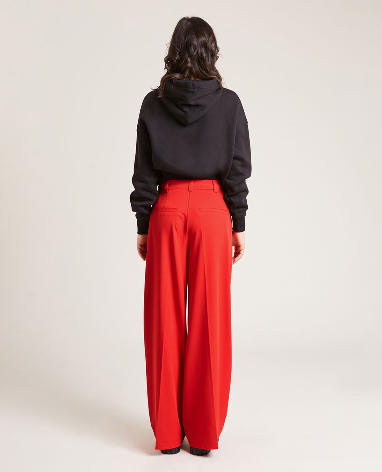 Pantalon large taille haute SMALL rouge - Pimkie