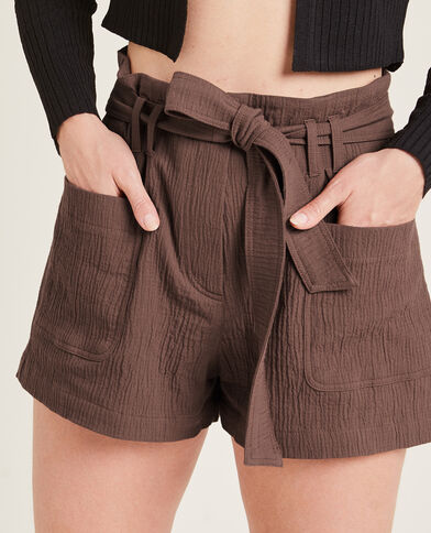 Short avec ceinture marron - Pimkie