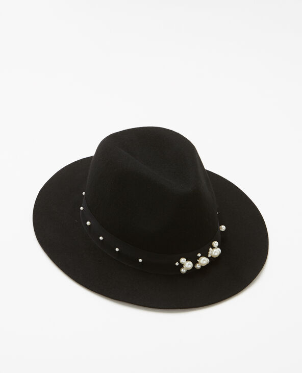 Fedora à perles noir - Pimkie