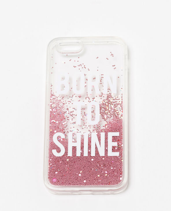 Coque à paillettes compatible iPhone 6/6S rose - Pimkie