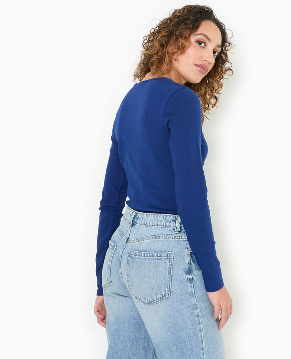 Body manches longues encolure carrée bleu marine - Pimkie