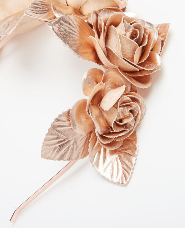 Serre-tête à fleurs doré - Pimkie