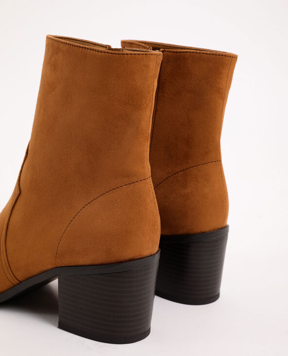 Boots western en suédine beige - Pimkie