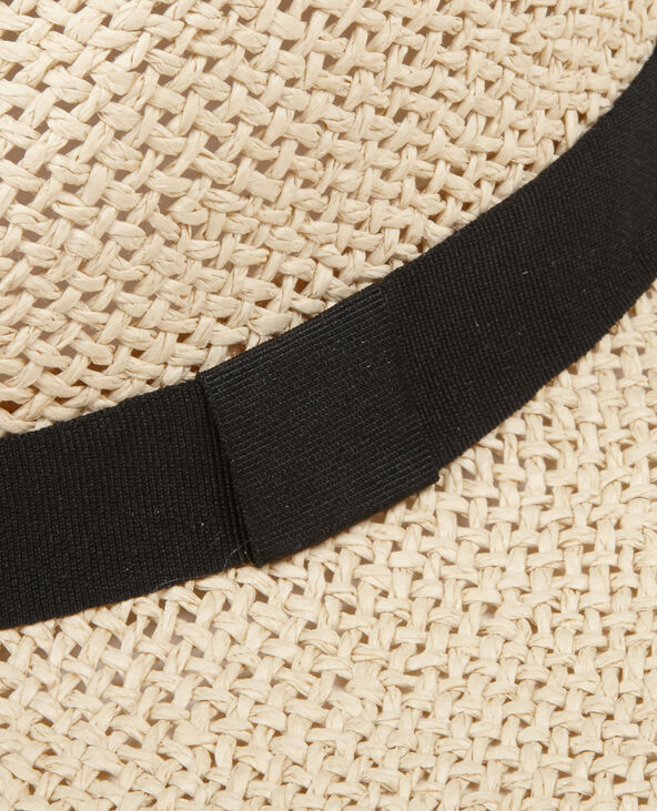 Chapeau en paille à message beige - Pimkie