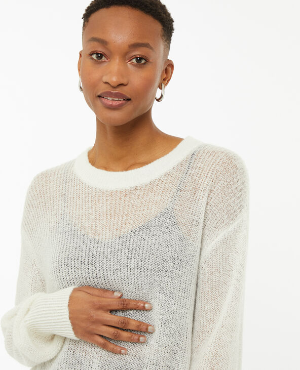 Pull en maille ajourée blanc - Pimkie