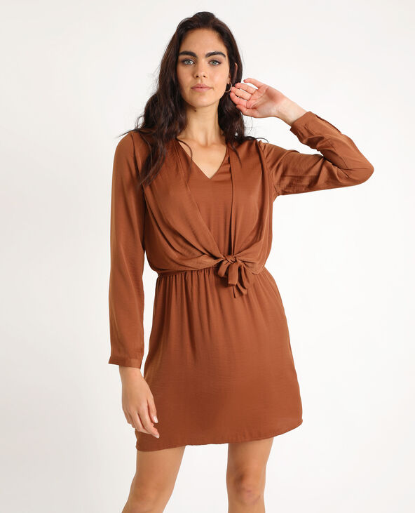 Robe satinée marron - Pimkie