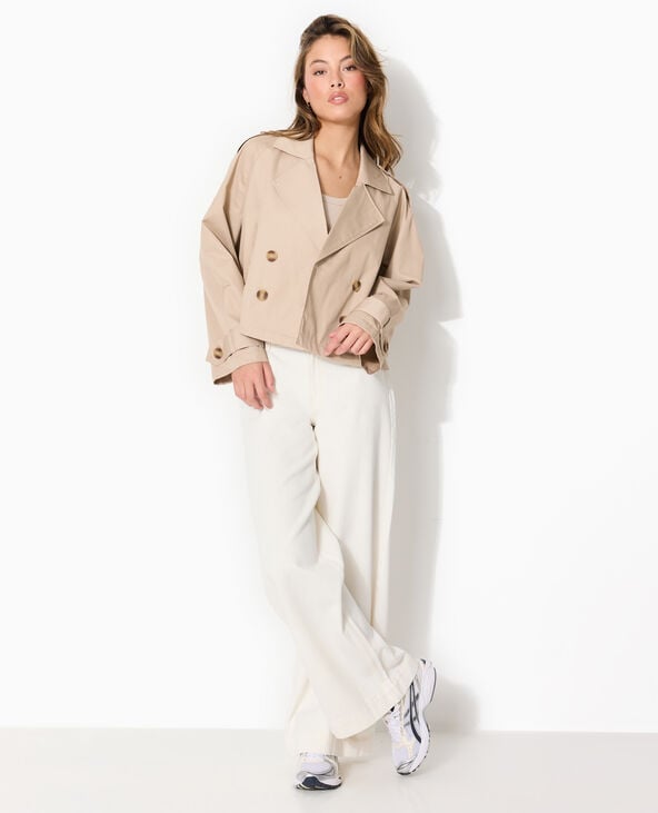 Jean wide taille haute écru - Pimkie
