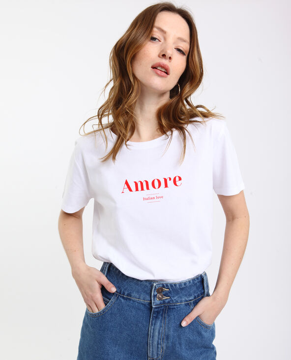 T-shirt Amore blanc - Pimkie