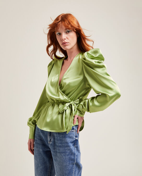Blouse cache coeur hot sale satin