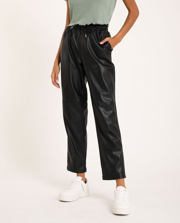 Pantalon en simili cuir noir - Pimkie