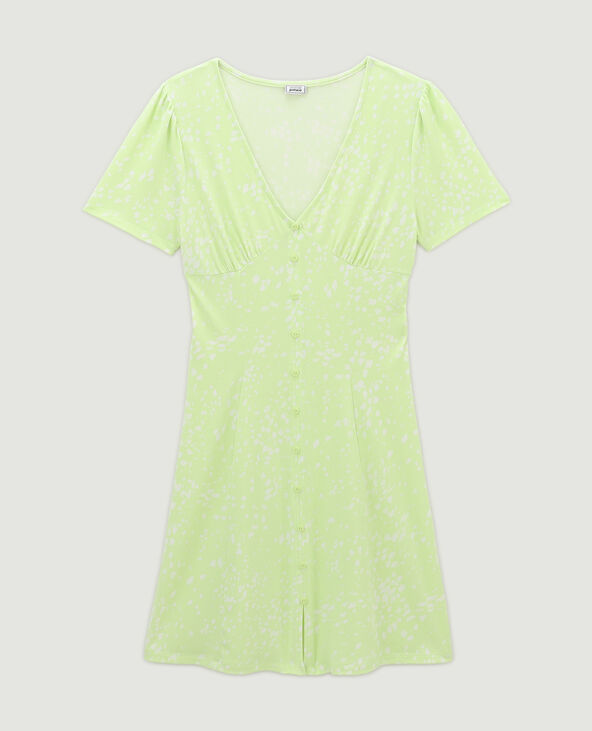 Robe courte avec boutons vert - Pimkie