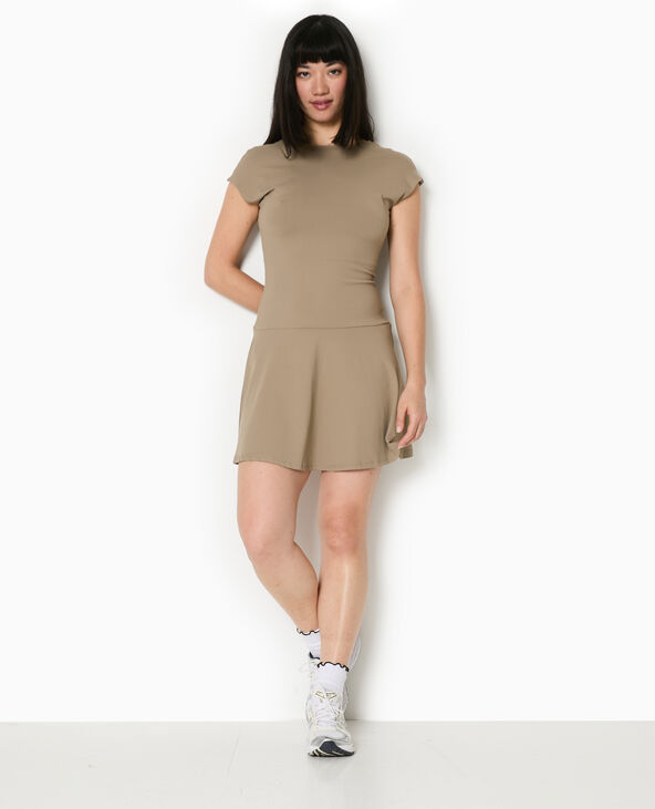 Robe patineuse avec dos nu vert kaki - Pimkie