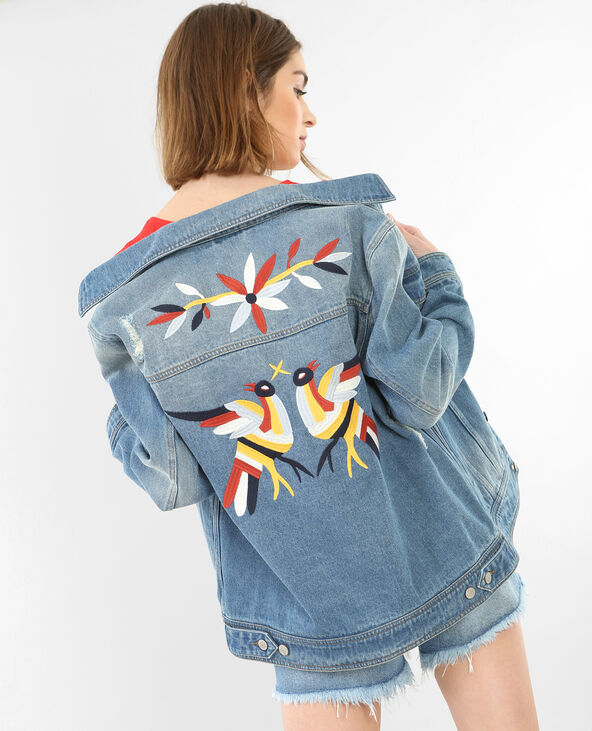 Veste en jean brodee