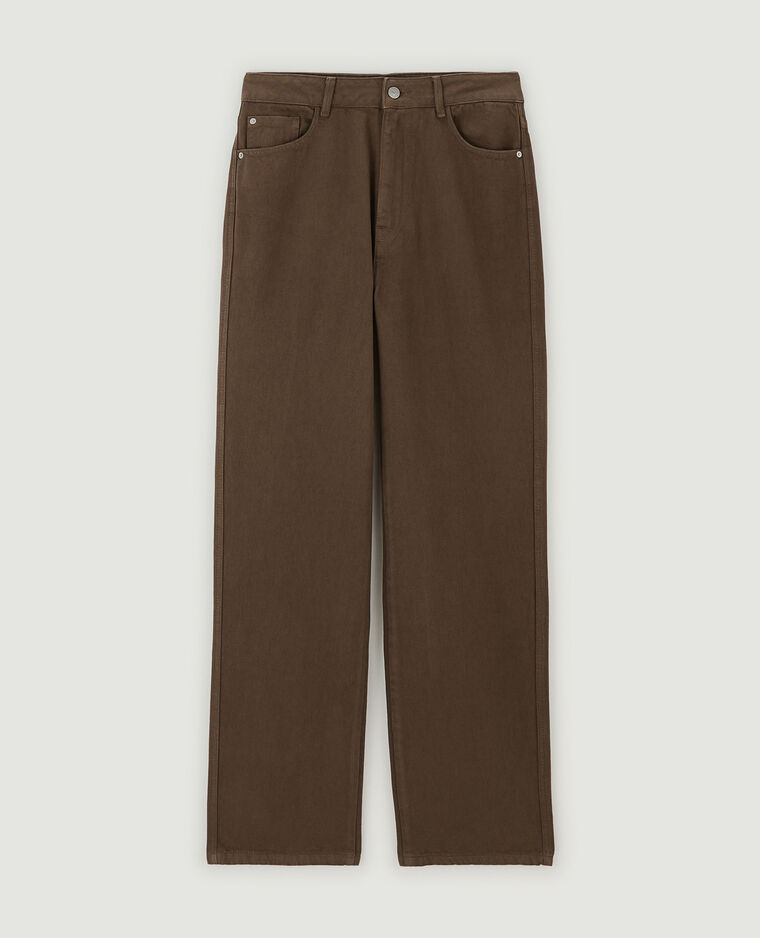 Jean large uni marron - Pimkie