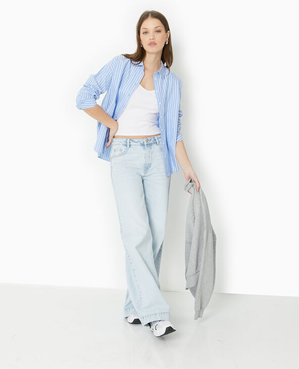 Chemise rayée ample et droite bleu - Pimkie