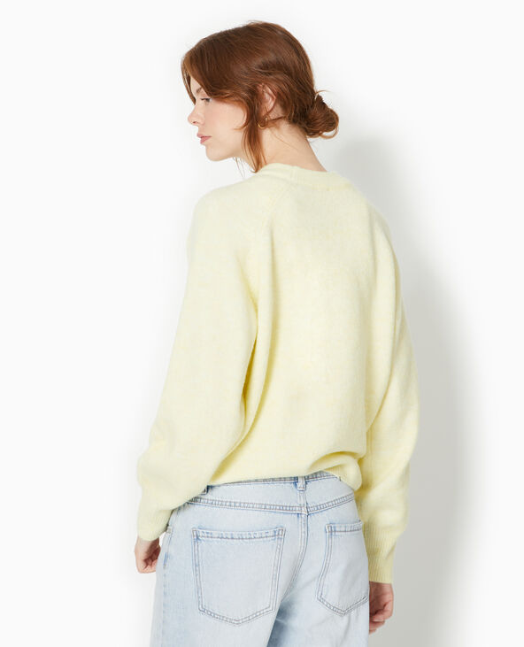 Pull oversize col rond manches raglan Jaune pâle - Pimkie
