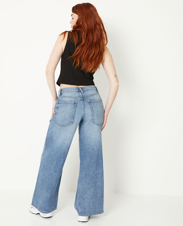 Jean baggy destroy taille regular bleu foncé - Pimkie
