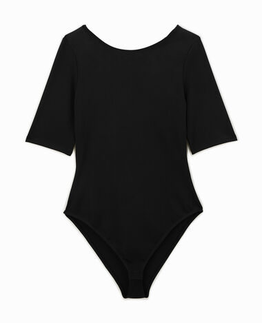 Body dos-nu avec lien strass à nouer noir - Pimkie