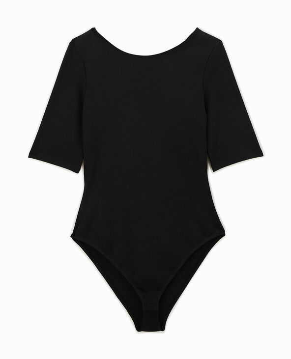 Body dos-nu avec lien strass à nouer noir - Pimkie