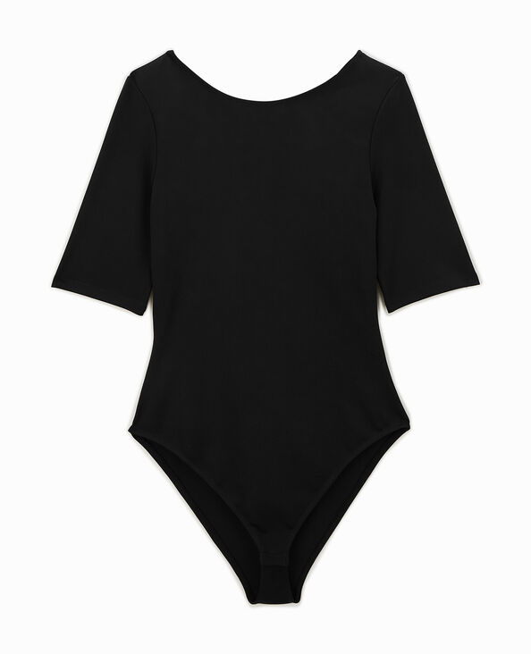 Body dos-nu avec lien strass à nouer noir - Pimkie