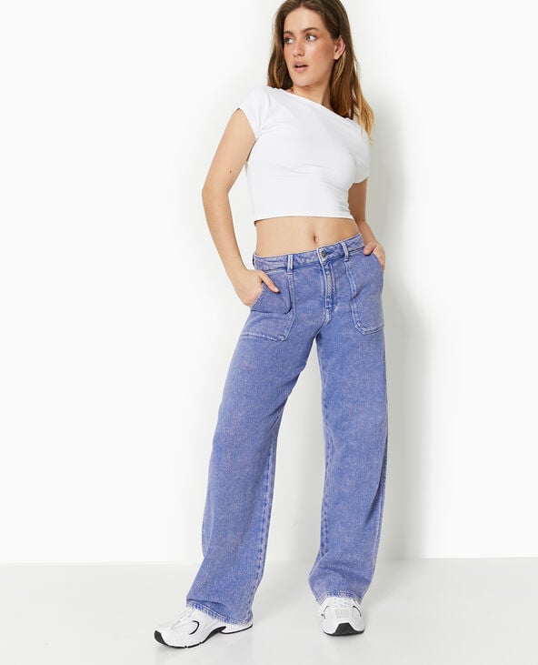 Jean wide souple taille regular lilas - Pimkie