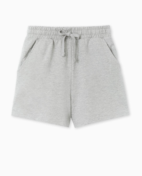 Short en molleton taille élastiquée gris chiné - Pimkie