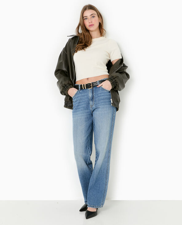 Pull manches courtes en maille fine blanc - Pimkie