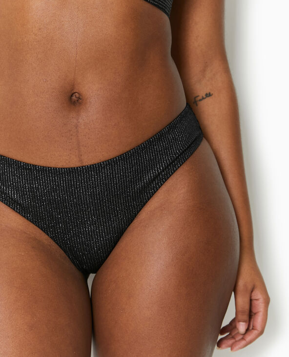 Bas de maillot de bain culotte avec lurex noir - Pimkie