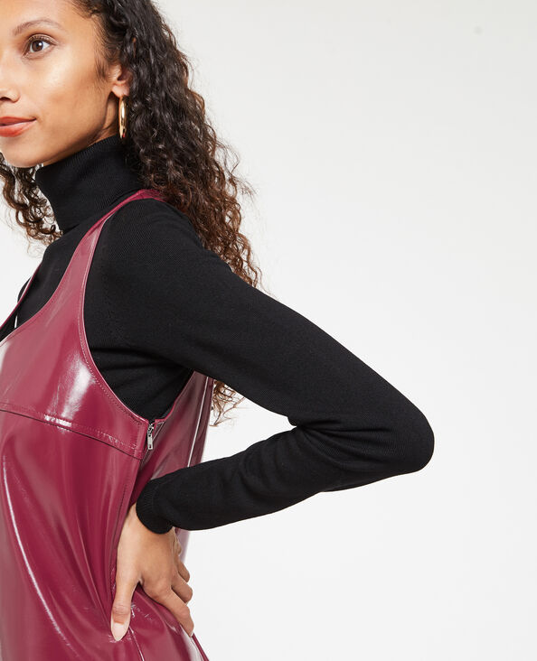 Robe courte trapèze en vinyle bordeaux - Pimkie