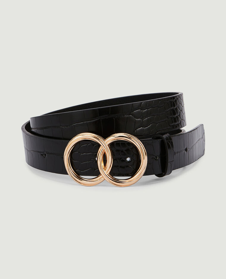 Ceinture avec boucle 2 anneaux noir - Pimkie