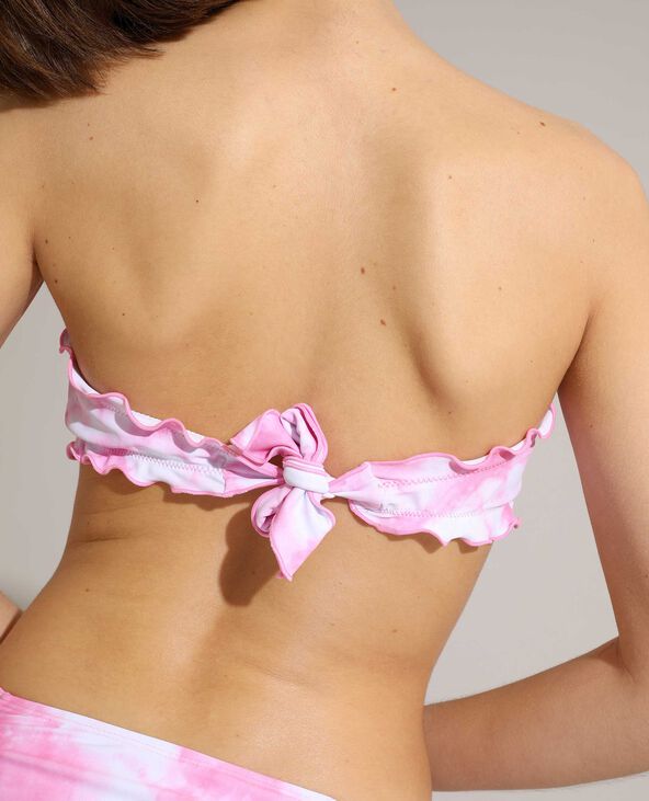Haut de maillot de bain bandeau tie and dye rose clair - Pimkie