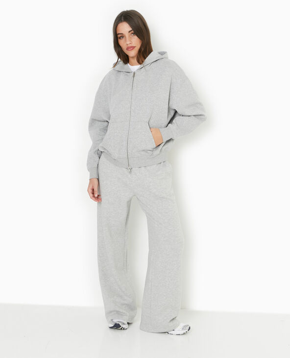 Sweat zippé avec capuche gris chiné - Pimkie