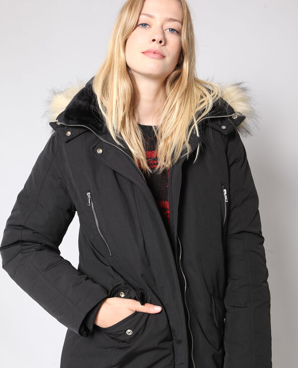 Parka longue à capuche noir - Pimkie