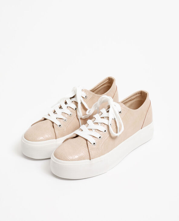 Baskets faux python beige - Pimkie