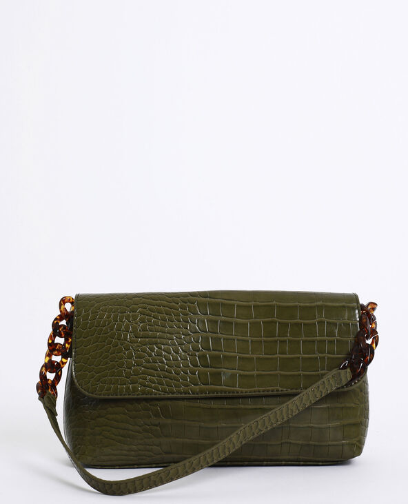 Sac à main croco vert kaki - Pimkie