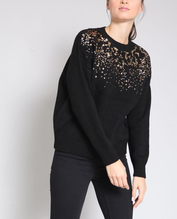 Pull hot sale pailleté noir