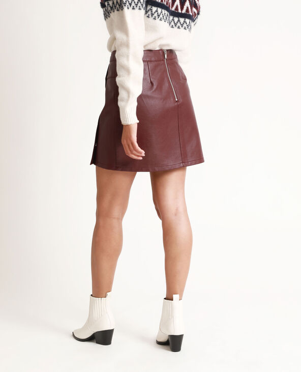 Jupe en faux cuir violet - Pimkie