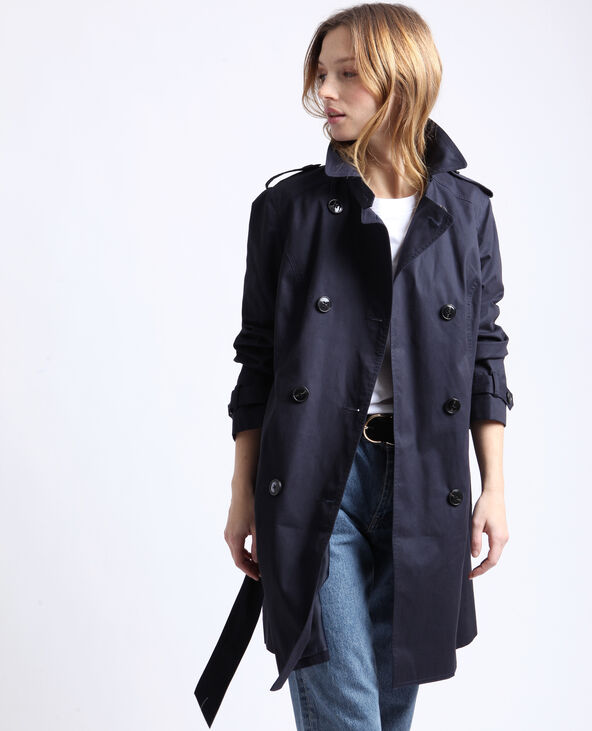 Trench bleu clearance marine femme