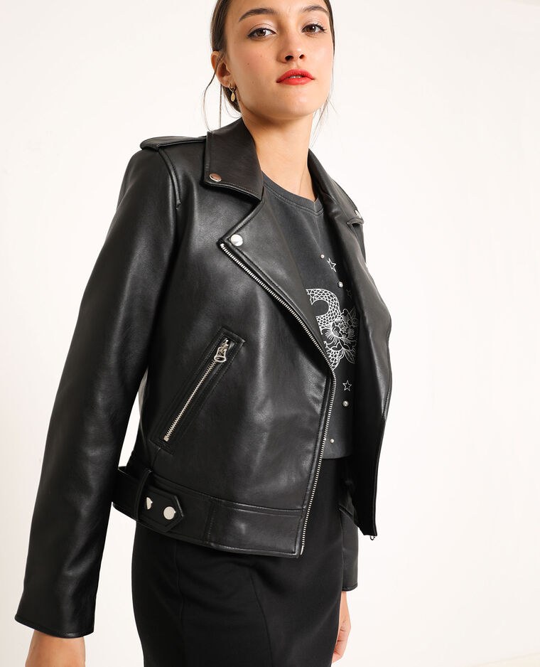 Red date Evolve juice Veste en simili cuir noir - 323429899A08 | Pimkie