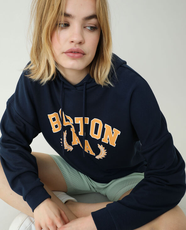 Sweat oversize à capuche bleu marine - Pimkie