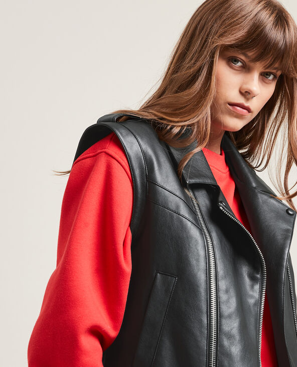 Gilet simili cuir femme top