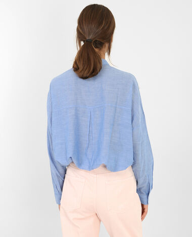 Chemise brodée bleu - Pimkie