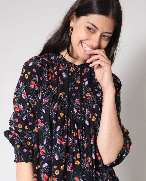 Blouse à fleurs noir - Pimkie