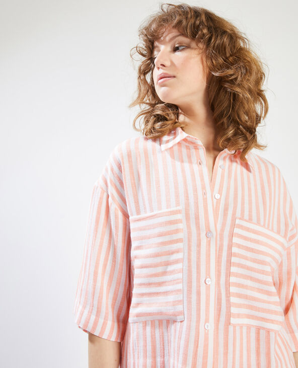 Chemise à rayures orange - Pimkie