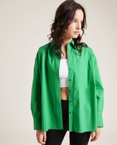 Chemise oversize manches longues vert - Pimkie